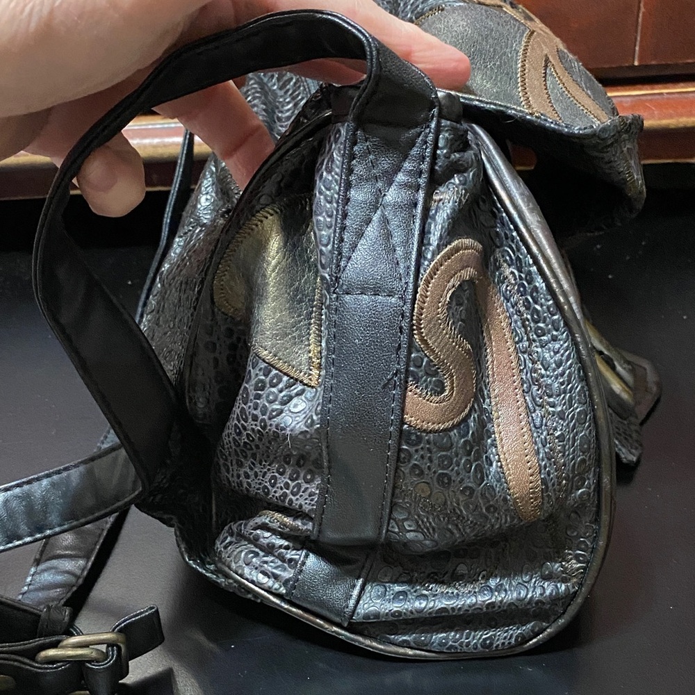 Vintage NAS Alentini Patchwork fall faux Leather shoulder Bag - Picture 6 of 16
